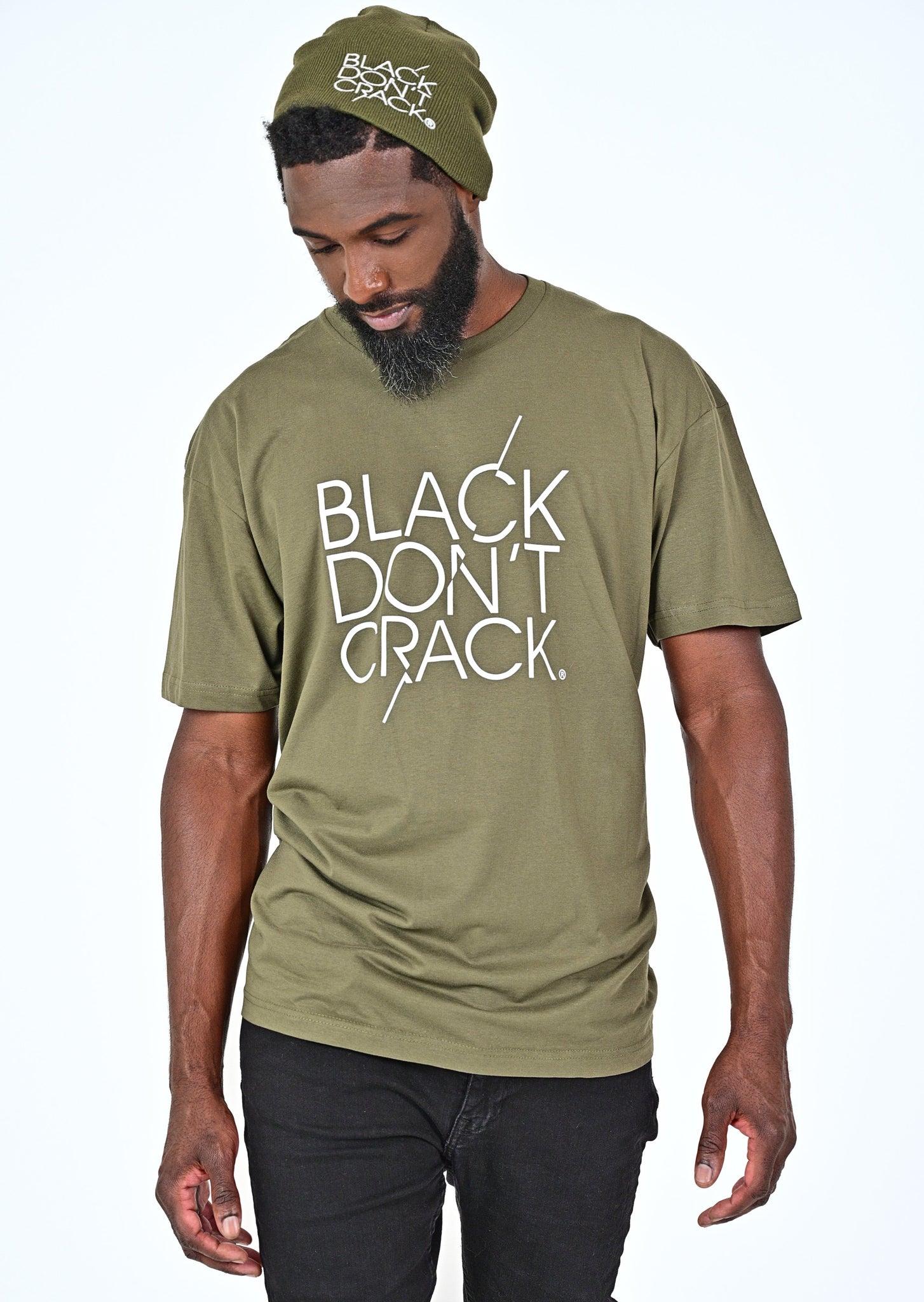 Black-Don't-Crack-Olive-Basic-T-Shirt-Crew Neck