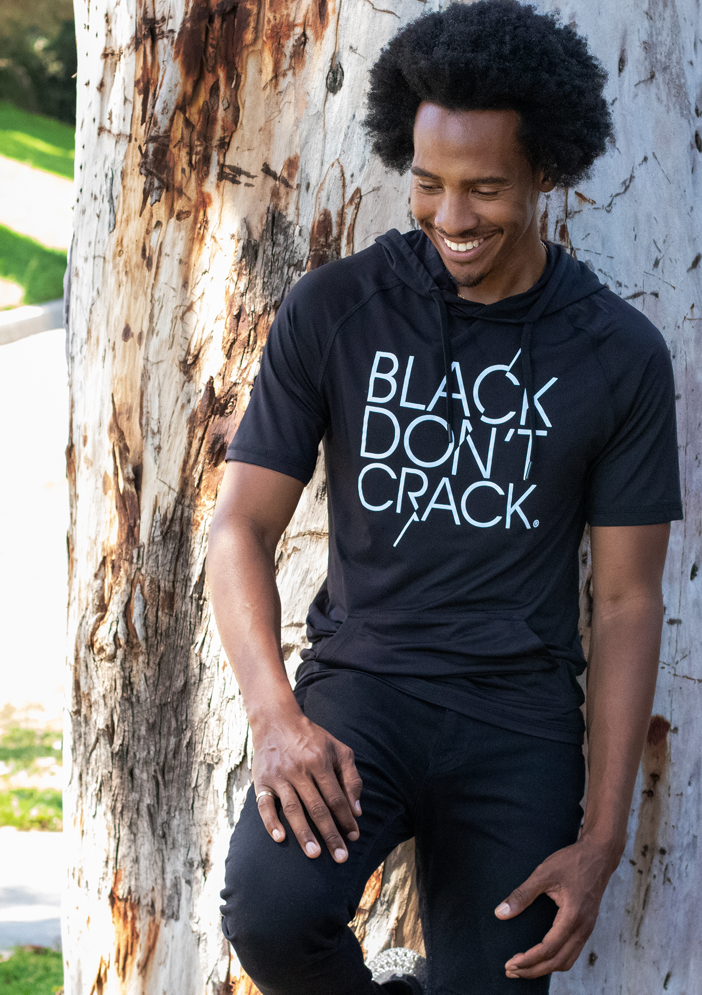 Dri-FIT, Lightweight, Short Sleeve, Pullover Hoodie - Black Don't Crack® 