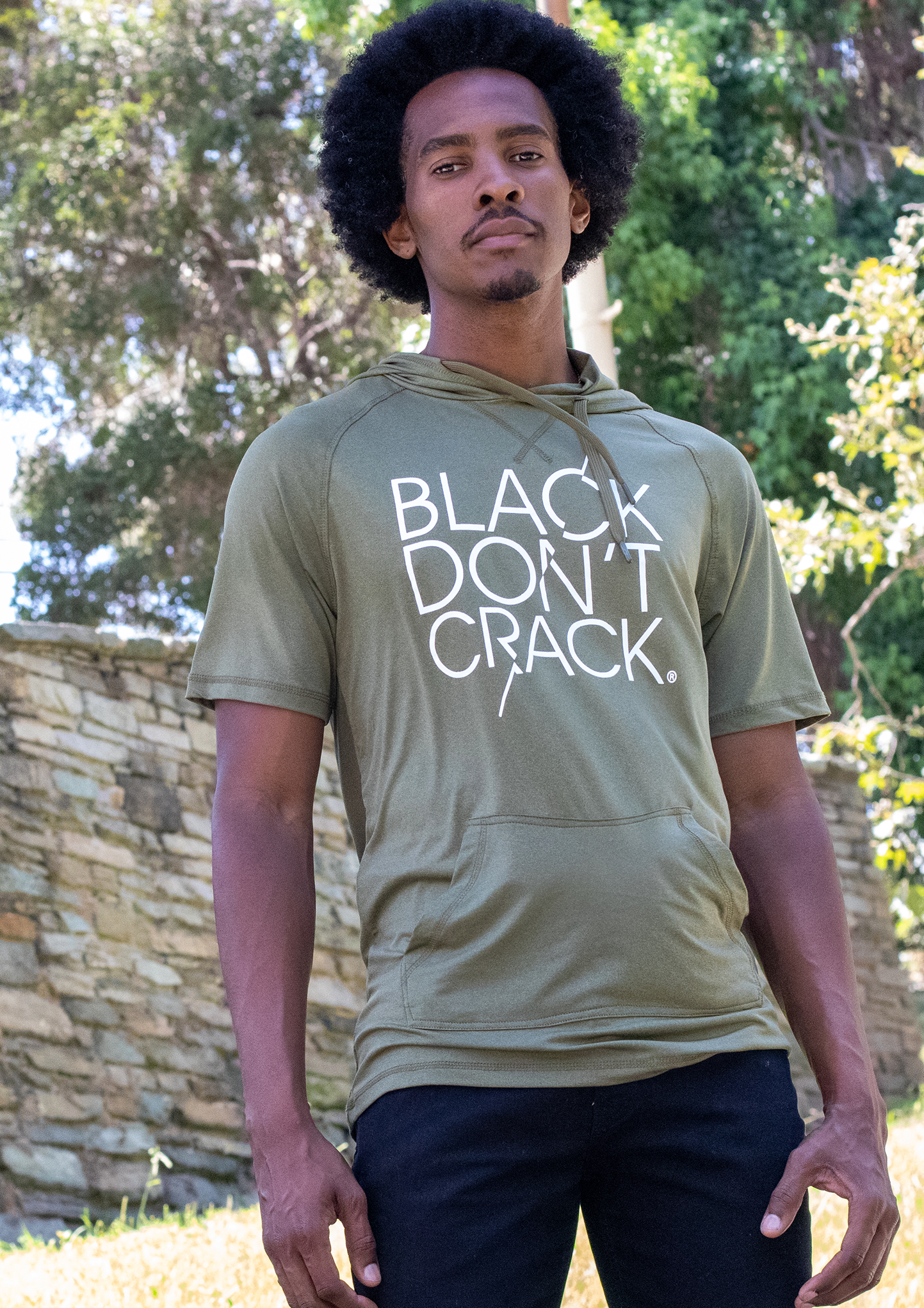 Dri-FIT, Lightweight, Short Sleeve, Pullover Hoodie - Black Don't Crack® 