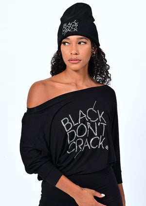 Black-Don't Crack-Dolman-3/4 Sleeve-Off The Shoulder-Black