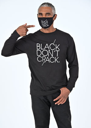 Black Don't Crack Long Sleeve Crew-Neck Pullover T-Shirt - Black Don't Crack® 