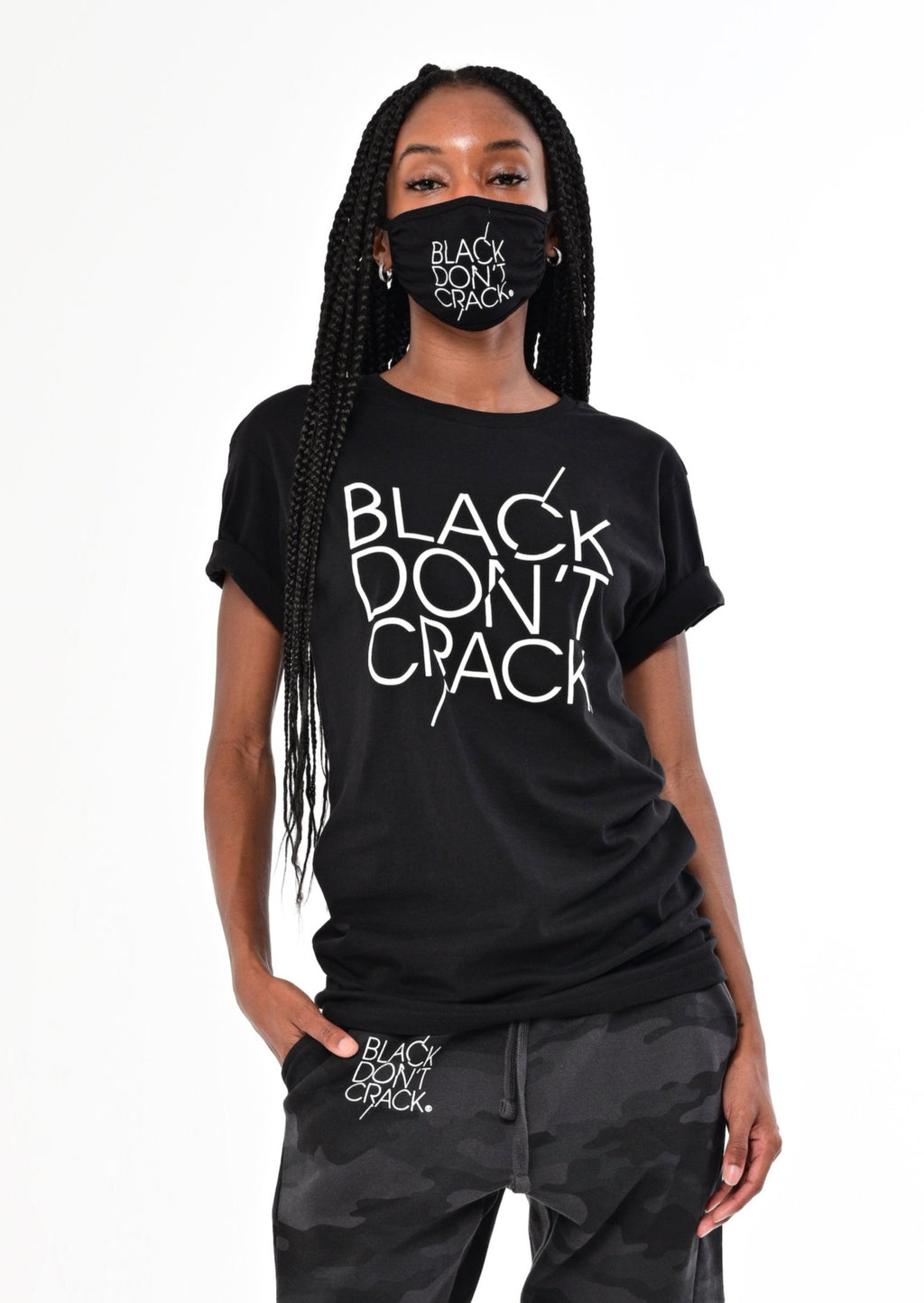Womens Black Don't Crack Casual Short Sleeve Crew-Neck T-Shirt - Black Don't Crack® 