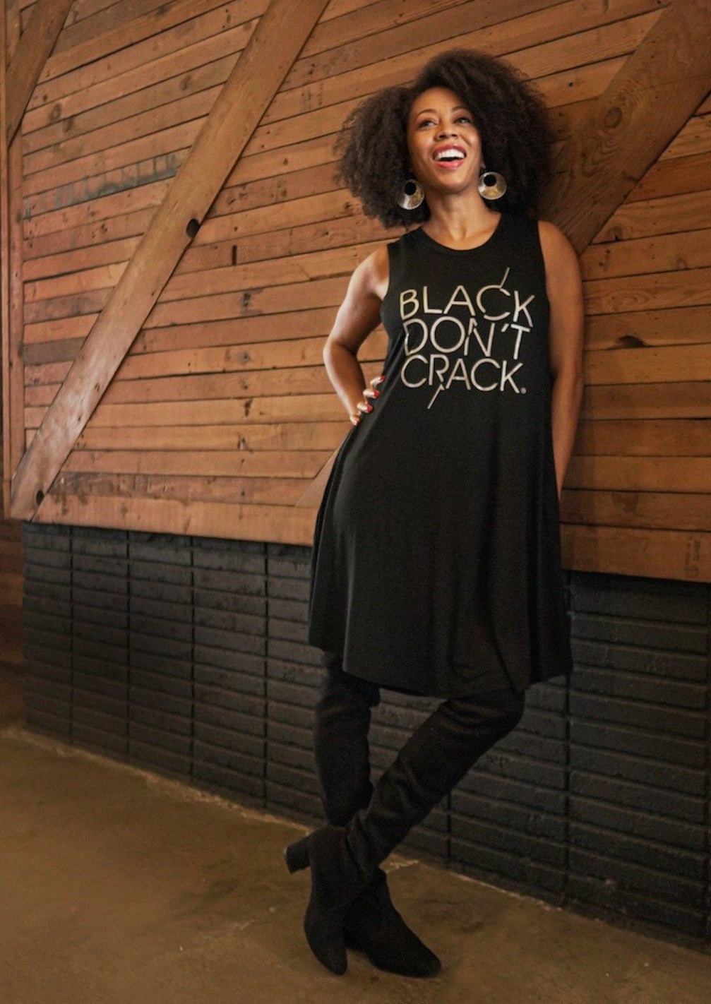 Day/Nightwear Comfy Swing Lounge Dress - Black Don't Crack® 