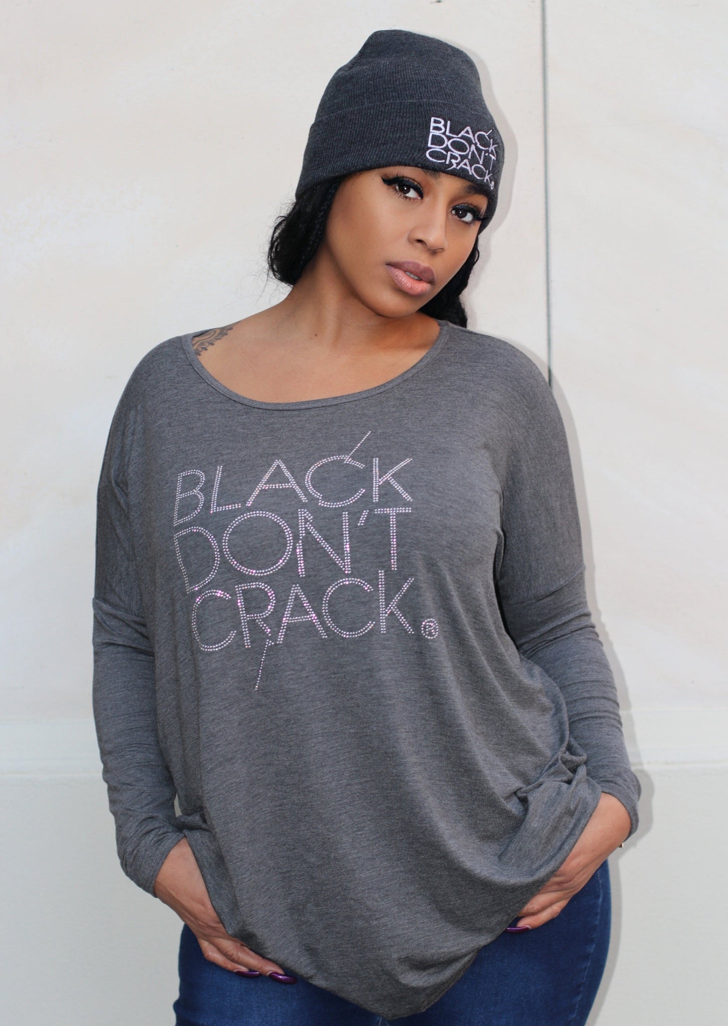 Charcoal / Loose fit / Tunic Top - Black Don't Crack® 