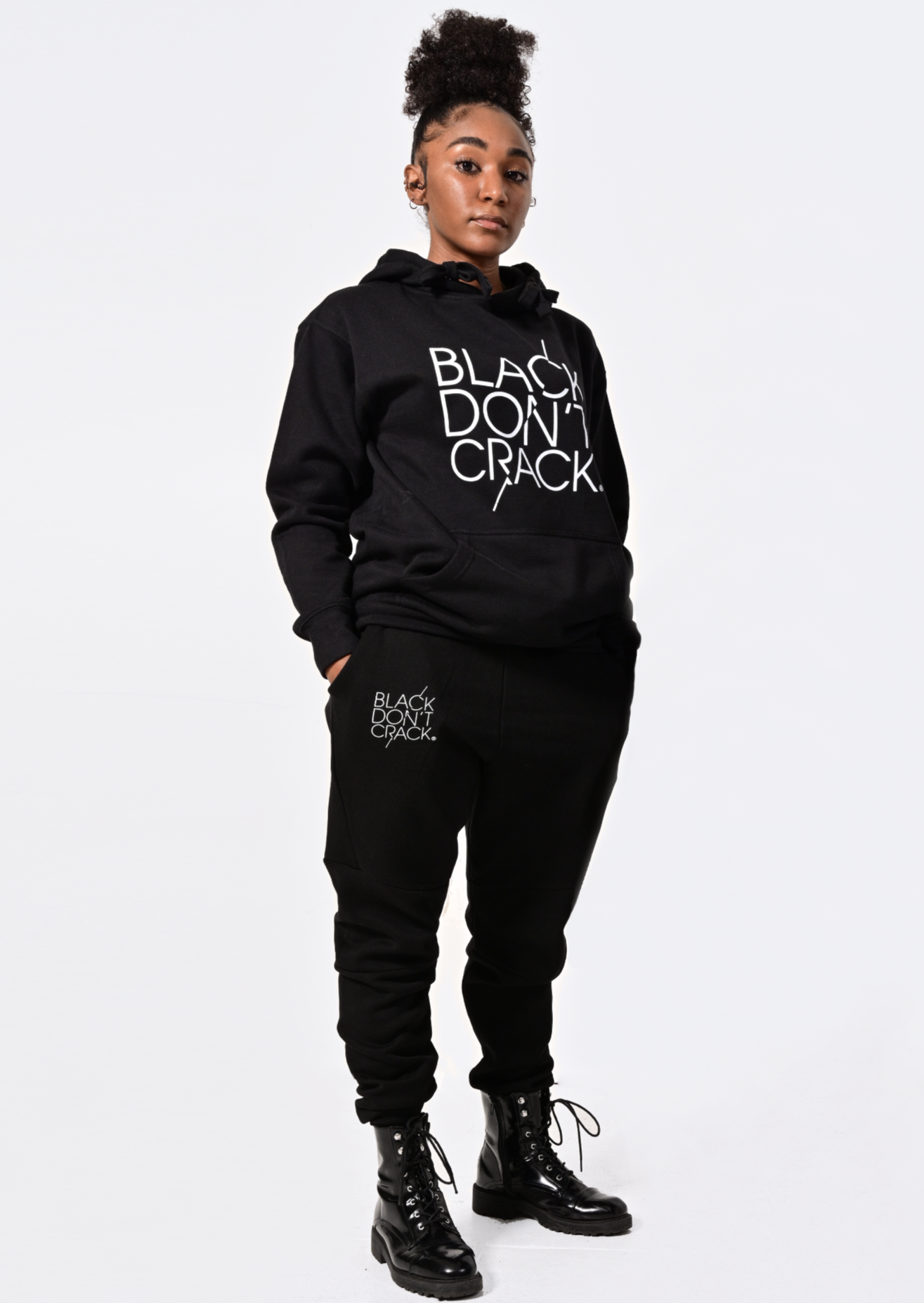 Womens Black Don't Crack Black Sweatshirt Pullover Hoodie - Black Don't Crack® 