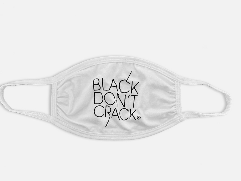 Reusable And Washable Black Don't Crack White Fabric Face-Mask - Black Don't Crack® 