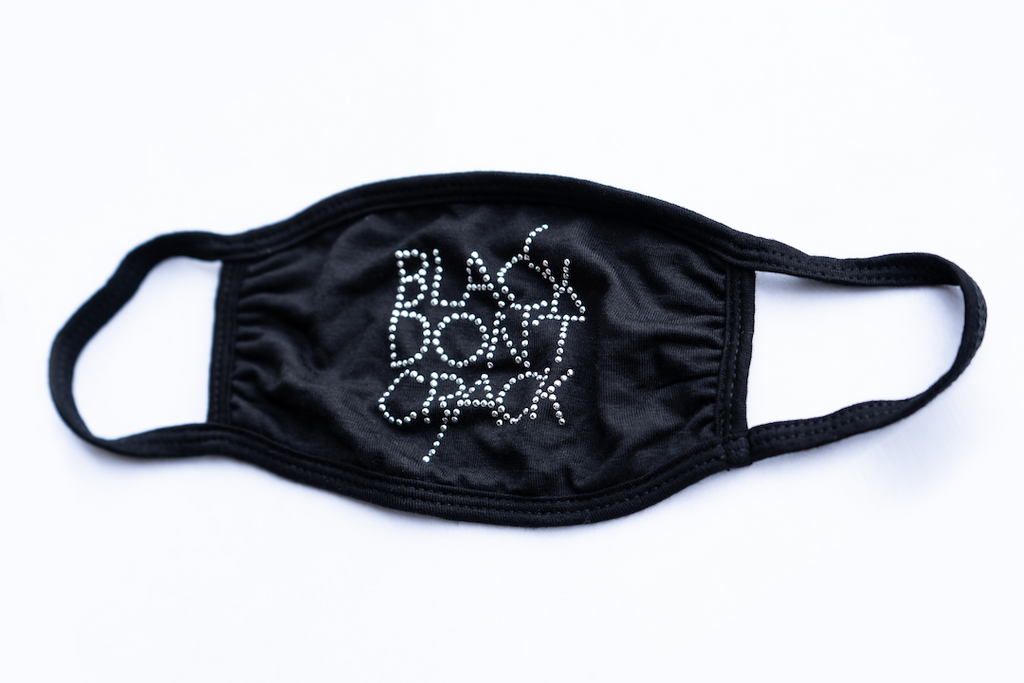 Reusable And Washable Black Don't Crack Black Bling Fabric Face-Mask - Black Don't Crack® 